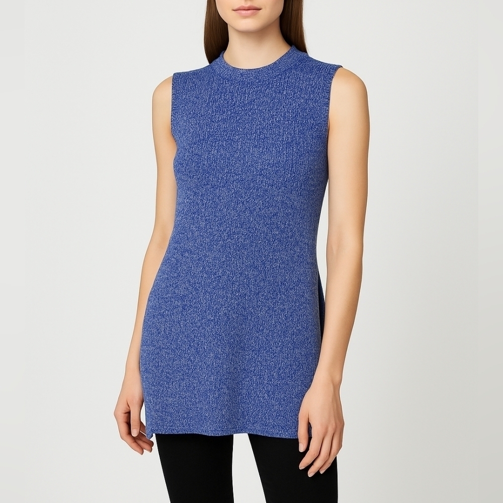 Aritzia Wilfred Palmier Sweater Sleeveless Split Hem Long Tunic Knit